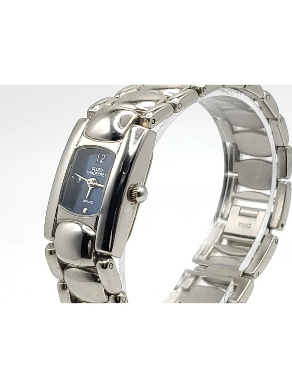 Gloria Vanderbilt Quartz Watch Women New Battery Blue Dial Silver Tone 18mm